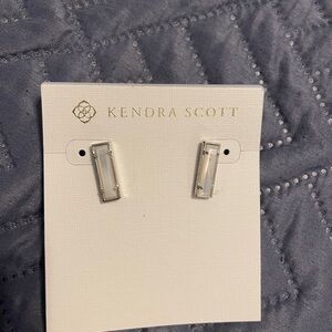 Kendra Scott Silver and Cream Earrings